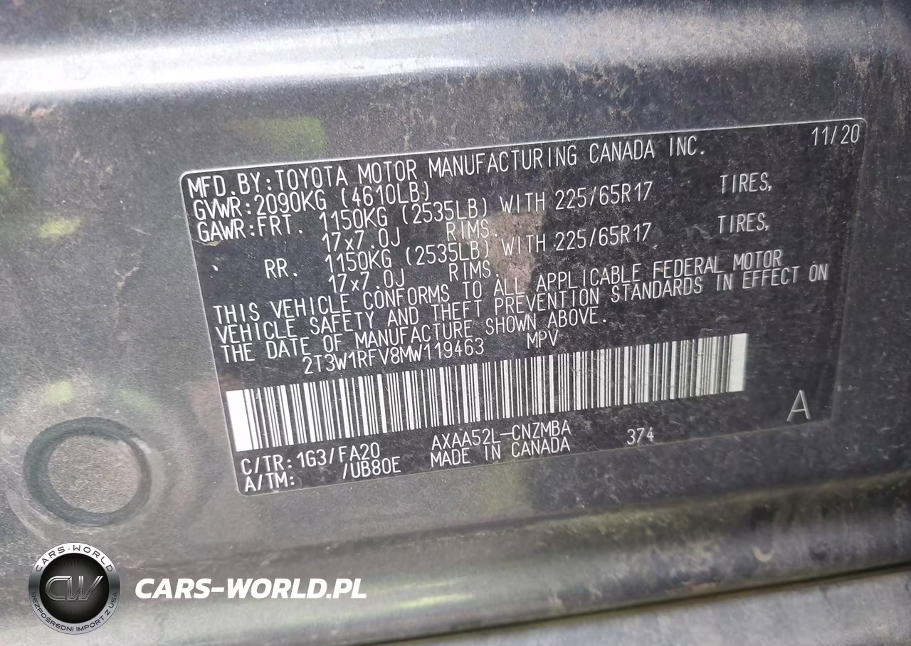 2021 Toyota Rav4 Xle VIN:2T3W1RFV8MW119463 - 9