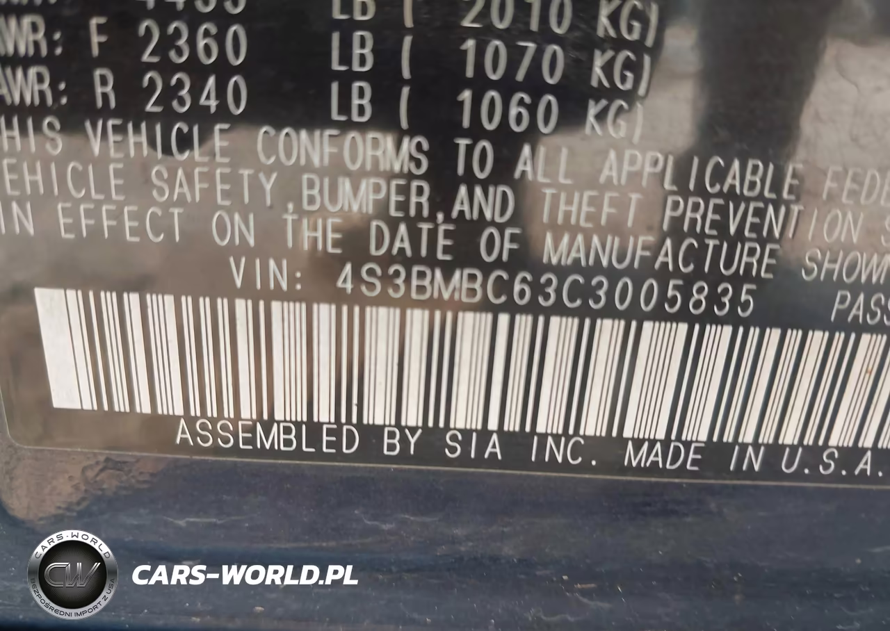 2012 Subaru Legacy 2.5I Premium VIN:4S3BMBC63C3005835 - 9