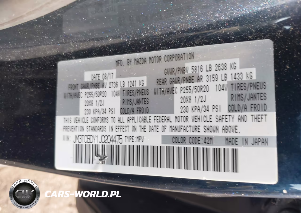 2018 Mazda Cx-9 Grand Touring VIN:JM3TCBDY1J0204475 - 9