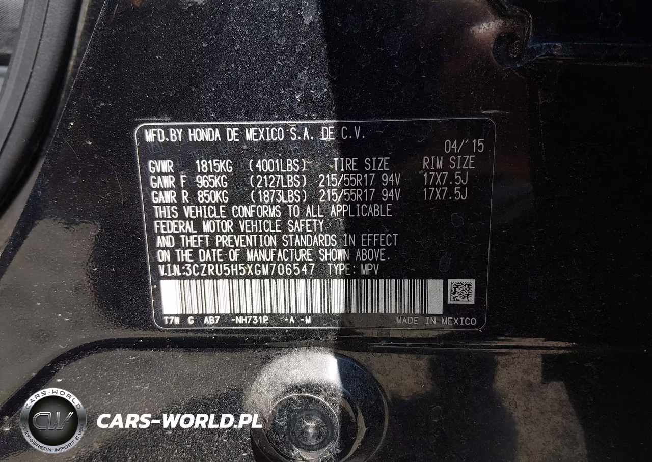 2016 Honda Hr-V Ex VIN:3CZRU5H5XGM706547 - 9