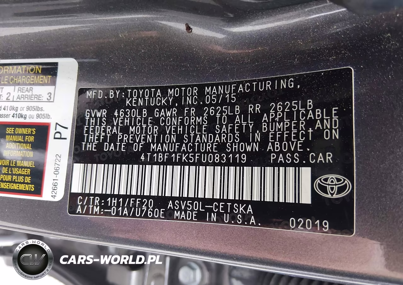 2015 Toyota Camry Se VIN:4T1BF1FK5FU083119 - 9