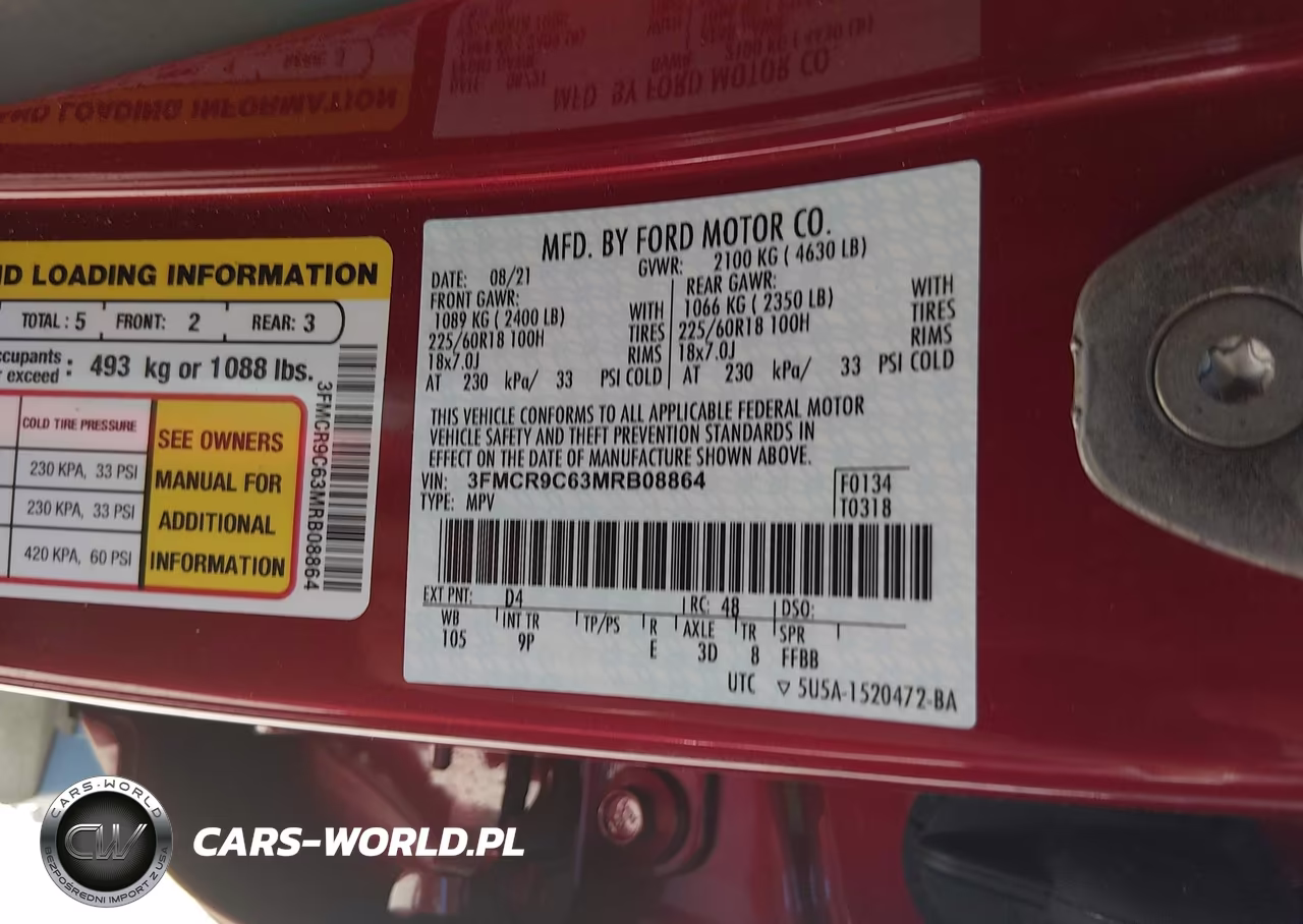 2021 Ford Bronco Sport Outer Banks VIN:3FMCR9C63MRB08864 - 9