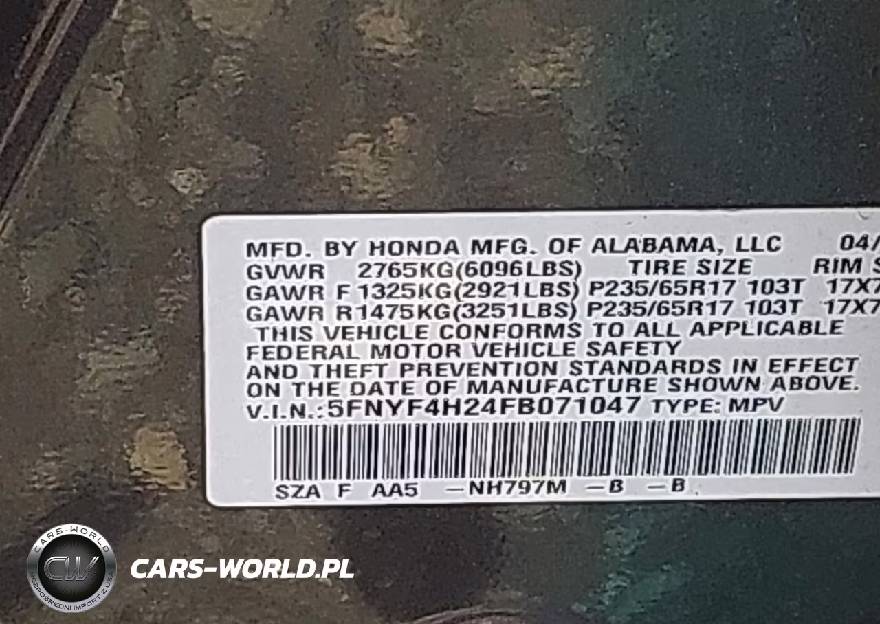 2015 Honda Pilot Lx VIN:5FNYF4H24FB071047 - 9