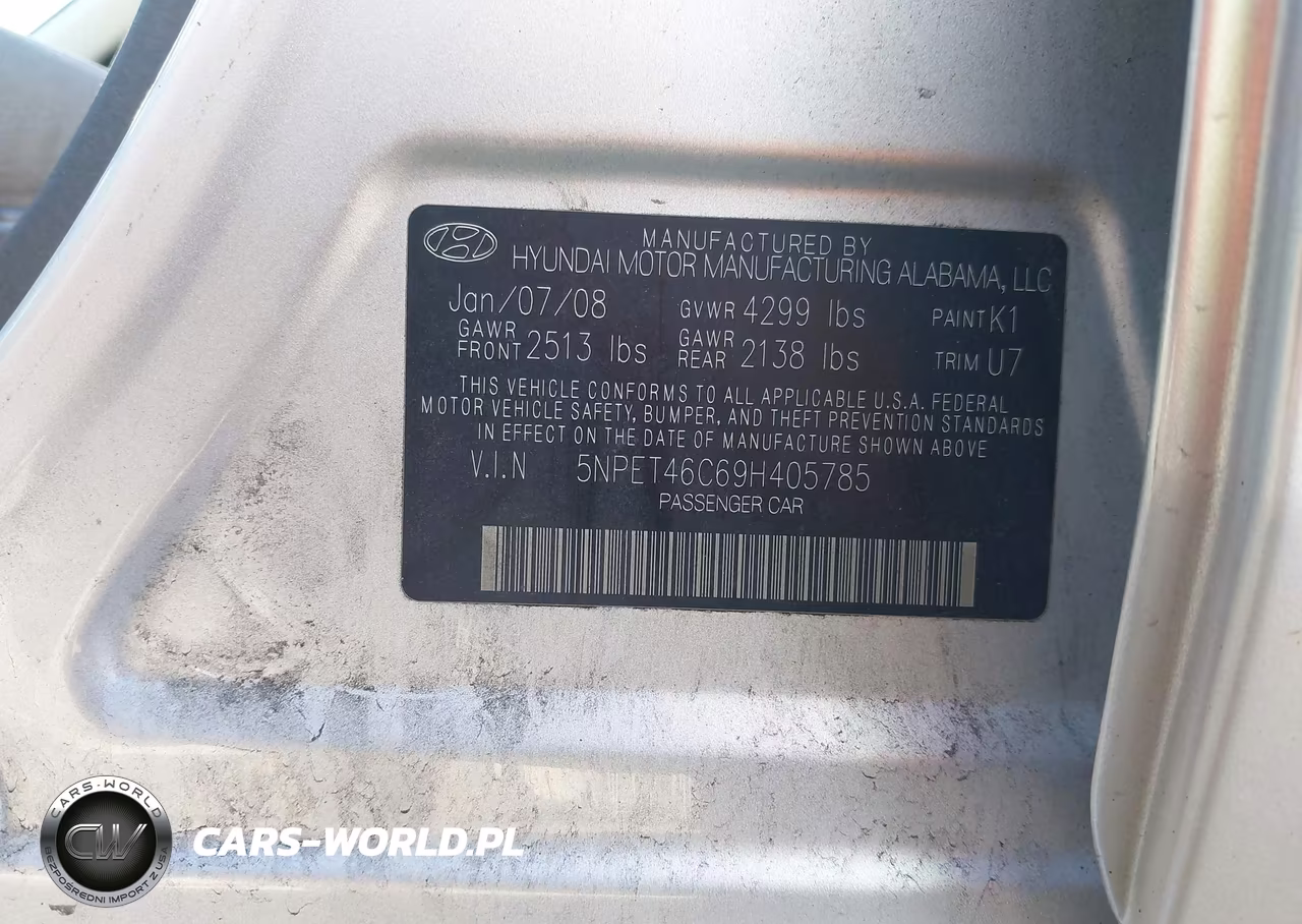 2009 Hyundai Sonata Gls VIN:5NPET46C69H405785 - 9