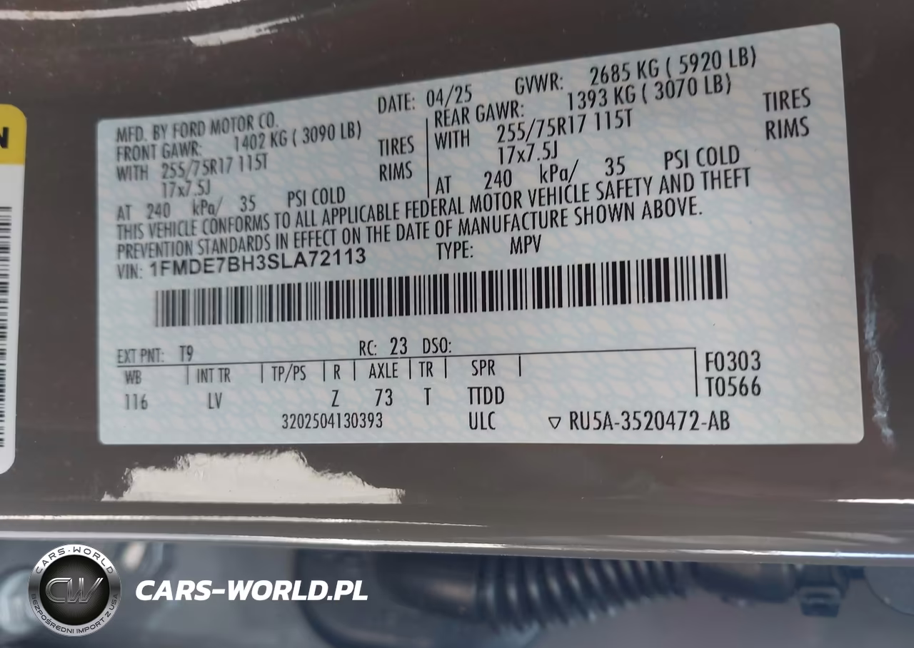 2025 Ford Bronco Big Bend VIN:1FMDE7BH3SLA72113 - 9
