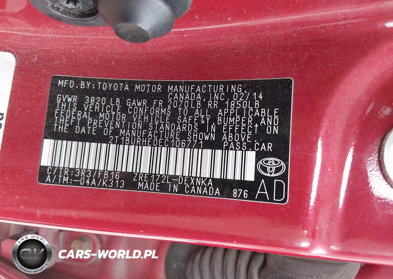 2014 Toyota Corolla Le VIN:2T1BURHE0EC106771 - 9