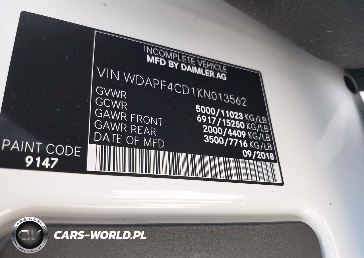 2019 Mercedes-Benz Sprinter 4500 Standard Roof V6 VIN:WDAPF4CD1KN013562 - 9