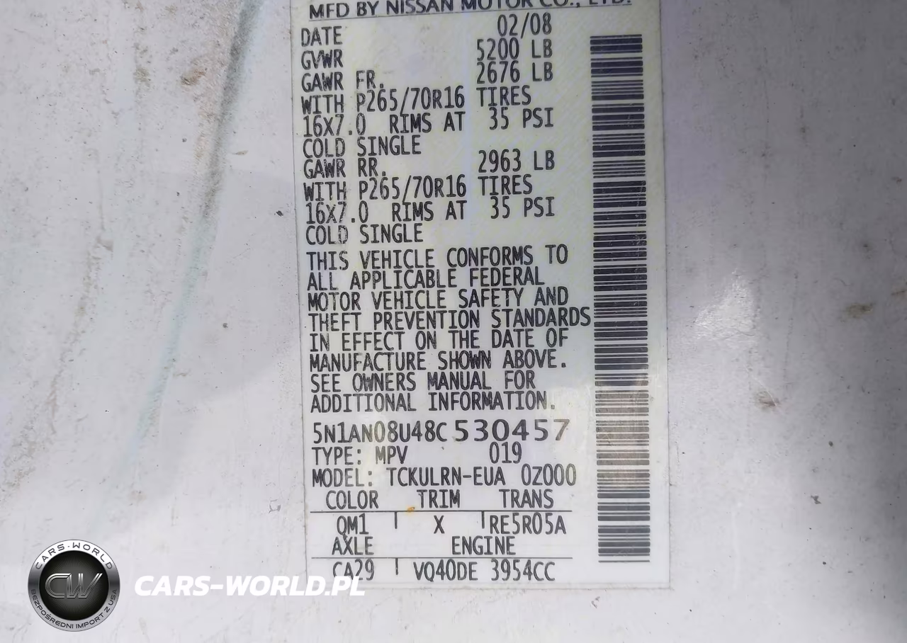 2008 Nissan Xterra S VIN:5N1AN08U48C530457 - 9