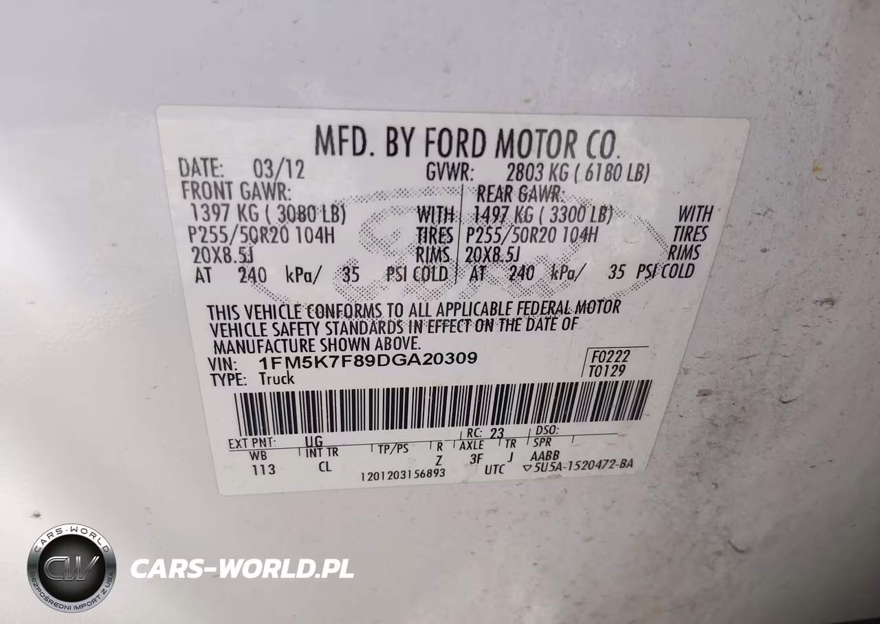 2013 Ford Explorer Limited VIN:1FM5K7F89DGA20309 - 9