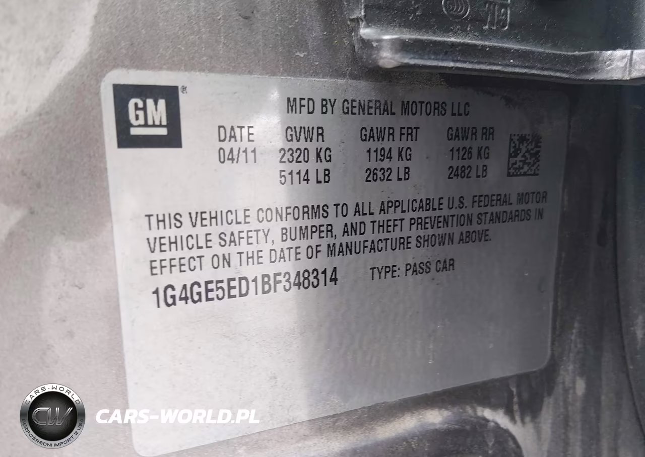 2011 Buick Lacrosse Cxs VIN:1G4GE5ED1BF348314 - 9
