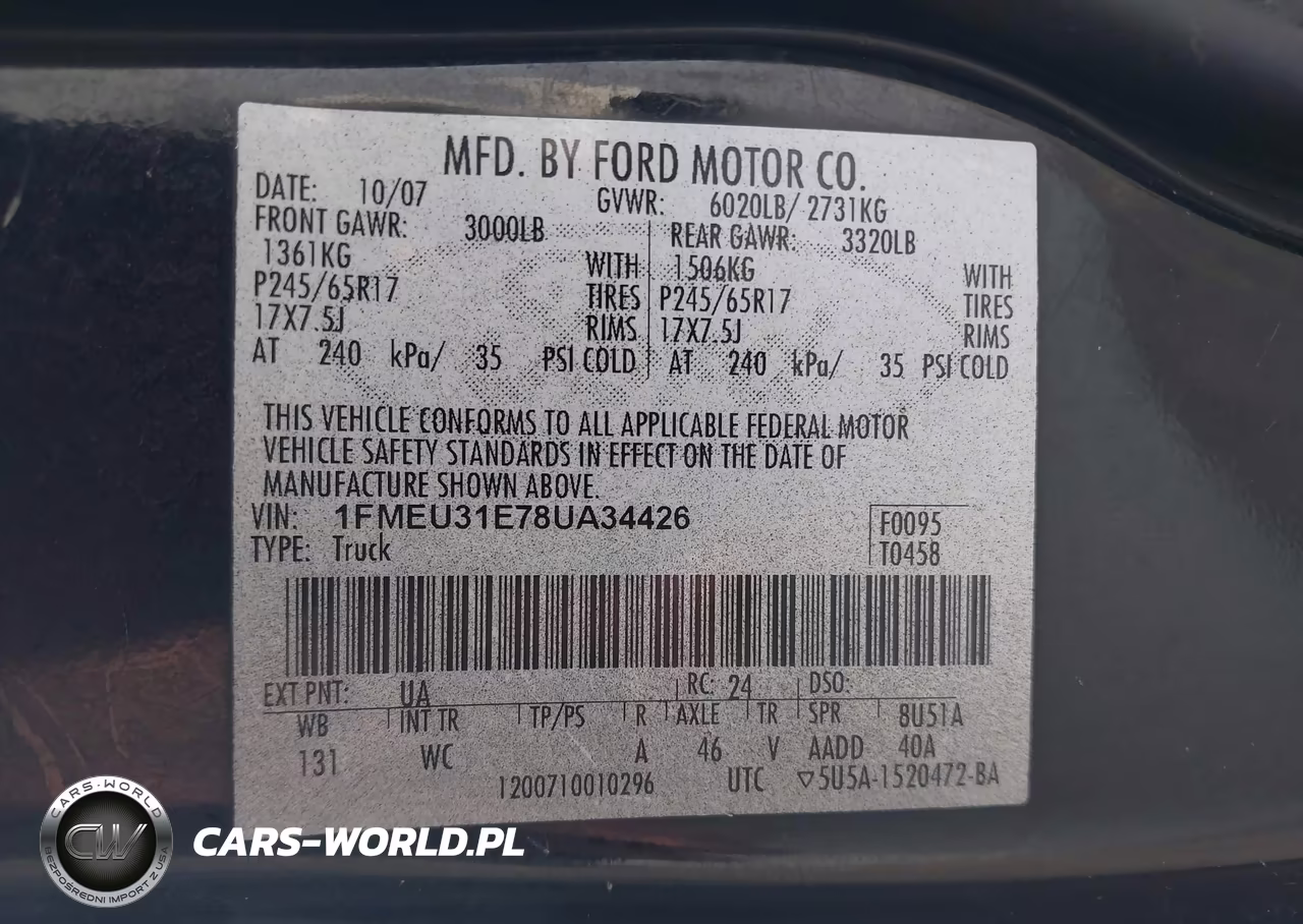 2008 Ford Explorer Sport Trac Xlt VIN:1FMEU31E78UA34426 - 9