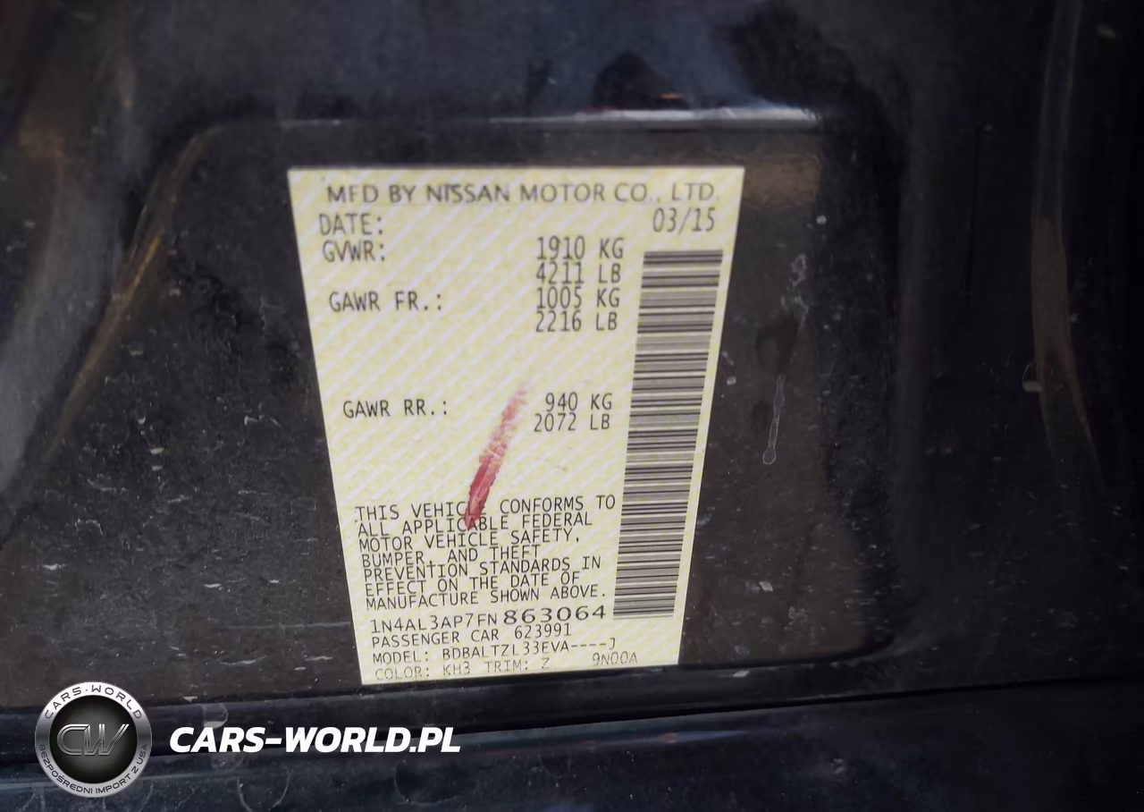 2015 Nissan Altima 2.5 Sl VIN:1N4AL3AP7FN863064 - 9