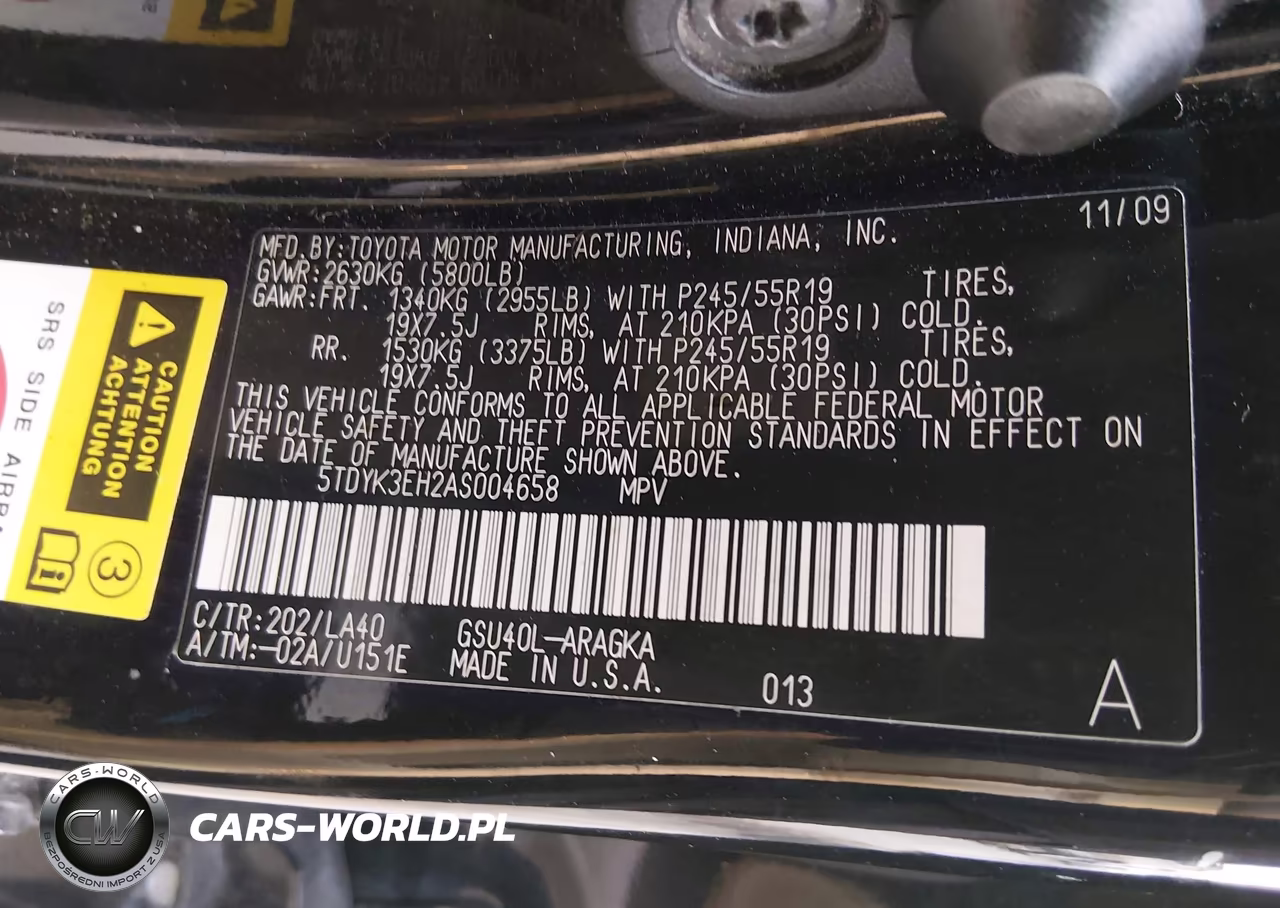 2010 Toyota Highlander Limited V6 VIN:5TDYK3EH2AS004658 - 9