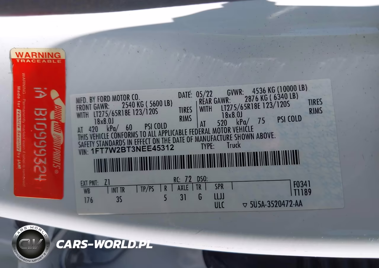 2022 Ford F-250 Xlt VIN:1FT7W2BT3NEE45312 - 9