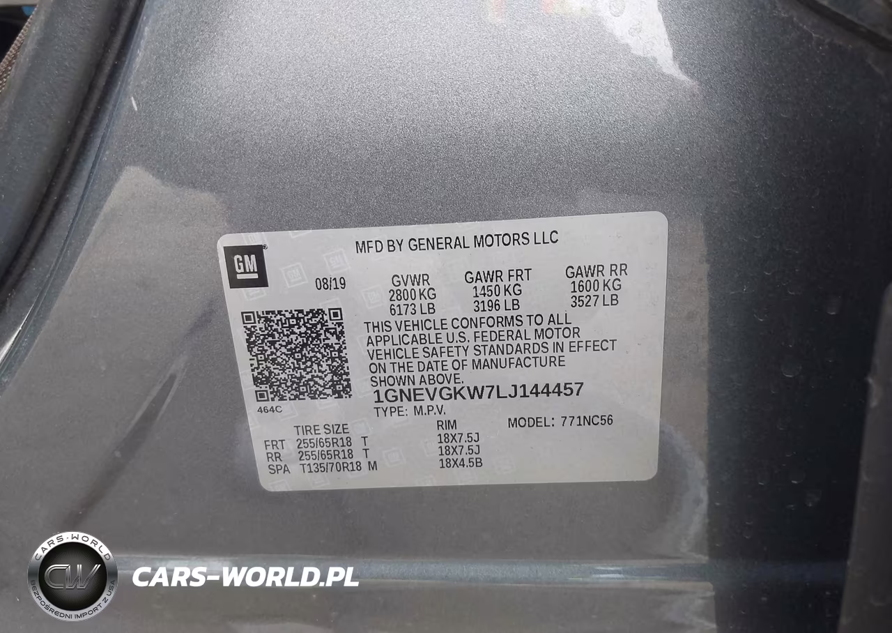 2020 Chevrolet Traverse Awd Lt Cloth VIN:1GNEVGKW7LJ144457 - 9