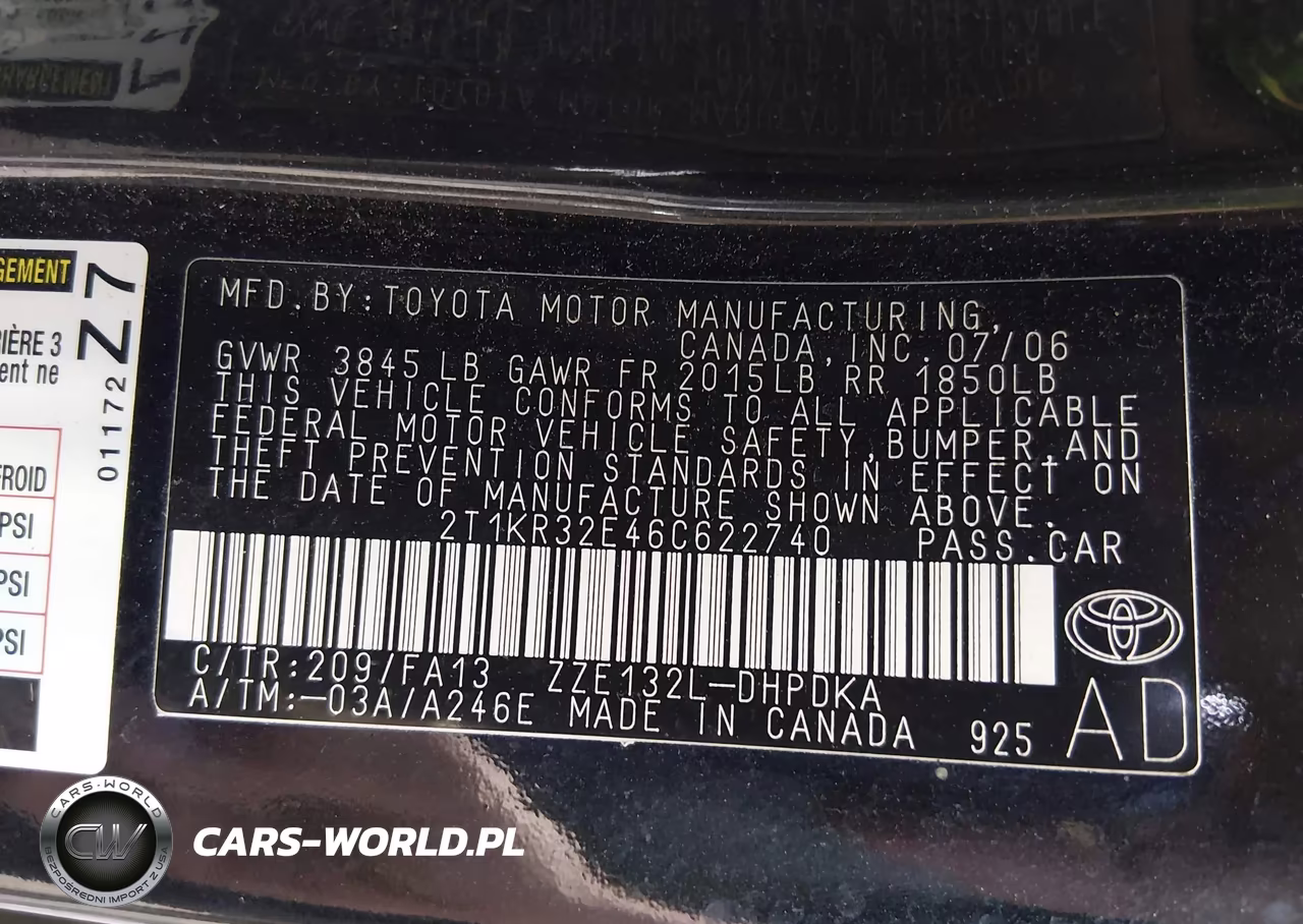 2006 Toyota Matrix VIN:2T1KR32E46C622740 - 9