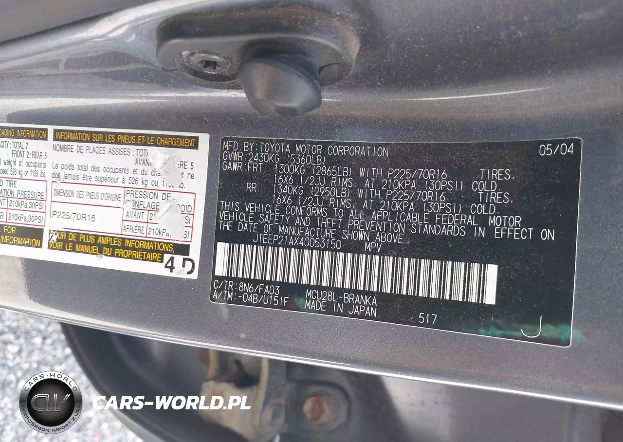 2004 Toyota Highlander V6 VIN:JTEEP21AX40053150 - 9