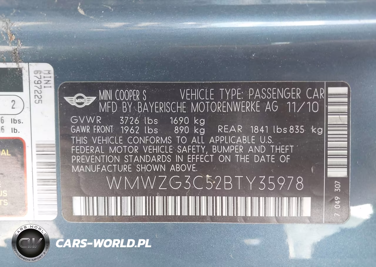 2011 Mini Cooper S Clubman VIN:WMWZG3C52BTY35978 - 9