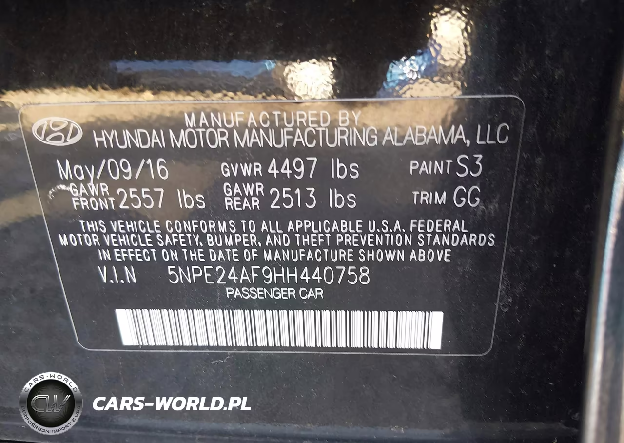 2017 Hyundai Sonata VIN:5NPE24AF9HH440758 - 9