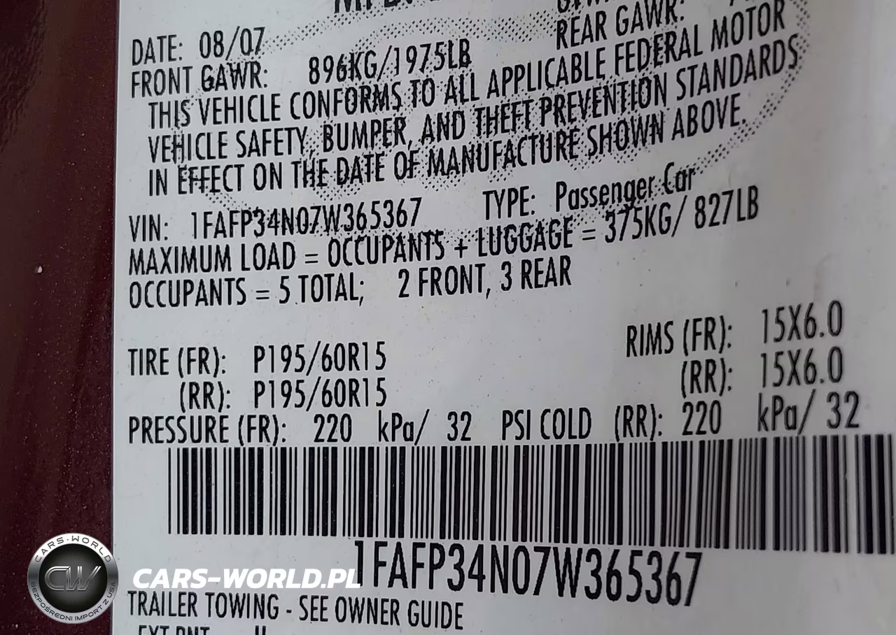 2007 Ford Focus S-Se-Ses VIN:1FAFP34N07W365367 - 9