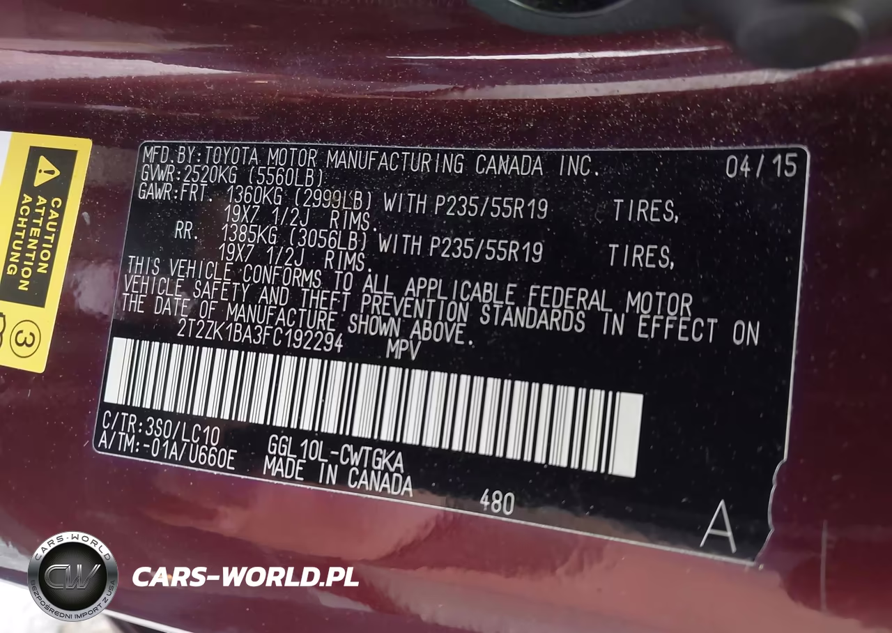 2015 Lexus Rx 350 VIN:2T2ZK1BA3FC192294 - 9