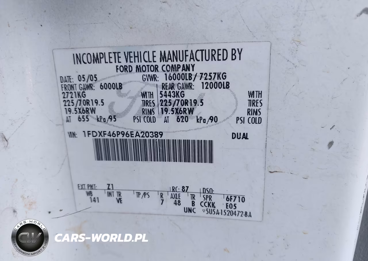 2006 Ford F-450 Chassis Xl-Xlt VIN:1FDXF46P96EA20389 - 8