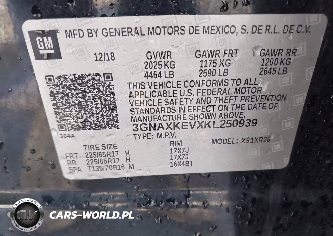 2019 Chevrolet Equinox Lt VIN:3GNAXKEVXKL250939 - 9