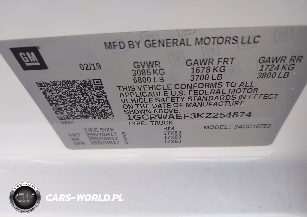 2019 Chevrolet Silverado 1500 Work Truck VIN:1GCRWAEF3KZ254874 - 9