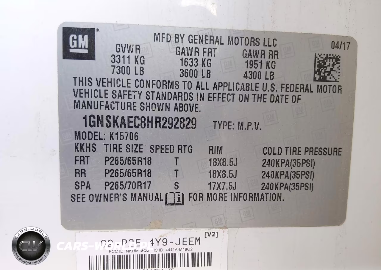 2017 Chevrolet Tahoe Ls VIN:1GNSKAEC8HR292829 - 9