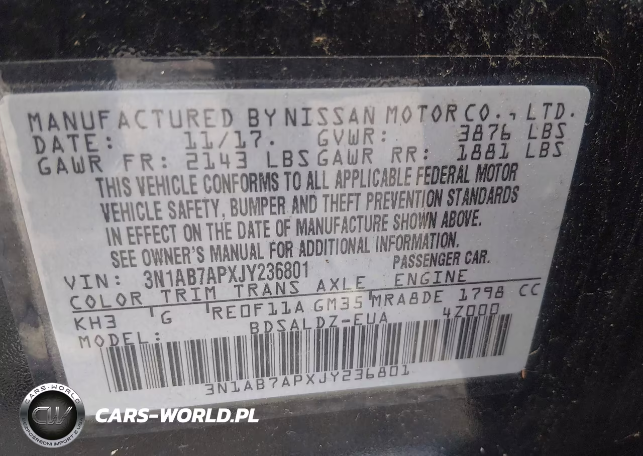 2018 Nissan Sentra Sv VIN:3N1AB7APXJY236801 - 9