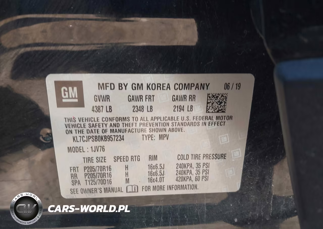 2019 Chevrolet Trax Lt VIN:KL7CJPSB0KB957234 - 9