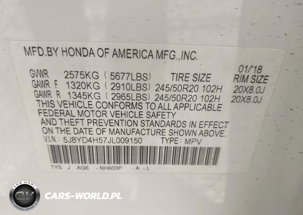 2018 Acura Mdx Technology Package Acurawatch Plus Pkg VIN:5J8YD4H57JL009150 - 9