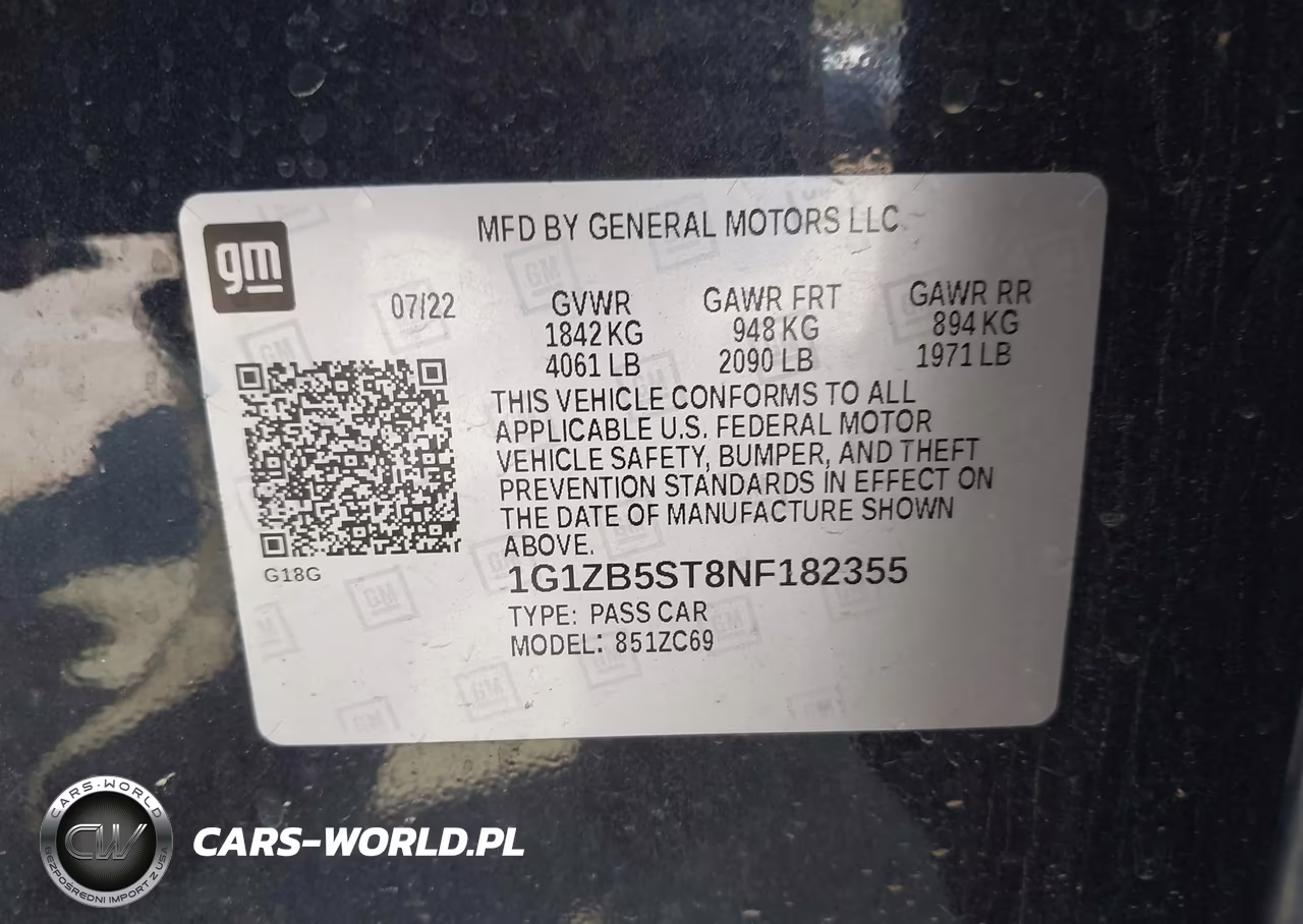 2022 Chevrolet Malibu Fwd Ls VIN:1G1ZB5ST8NF182355 - 9