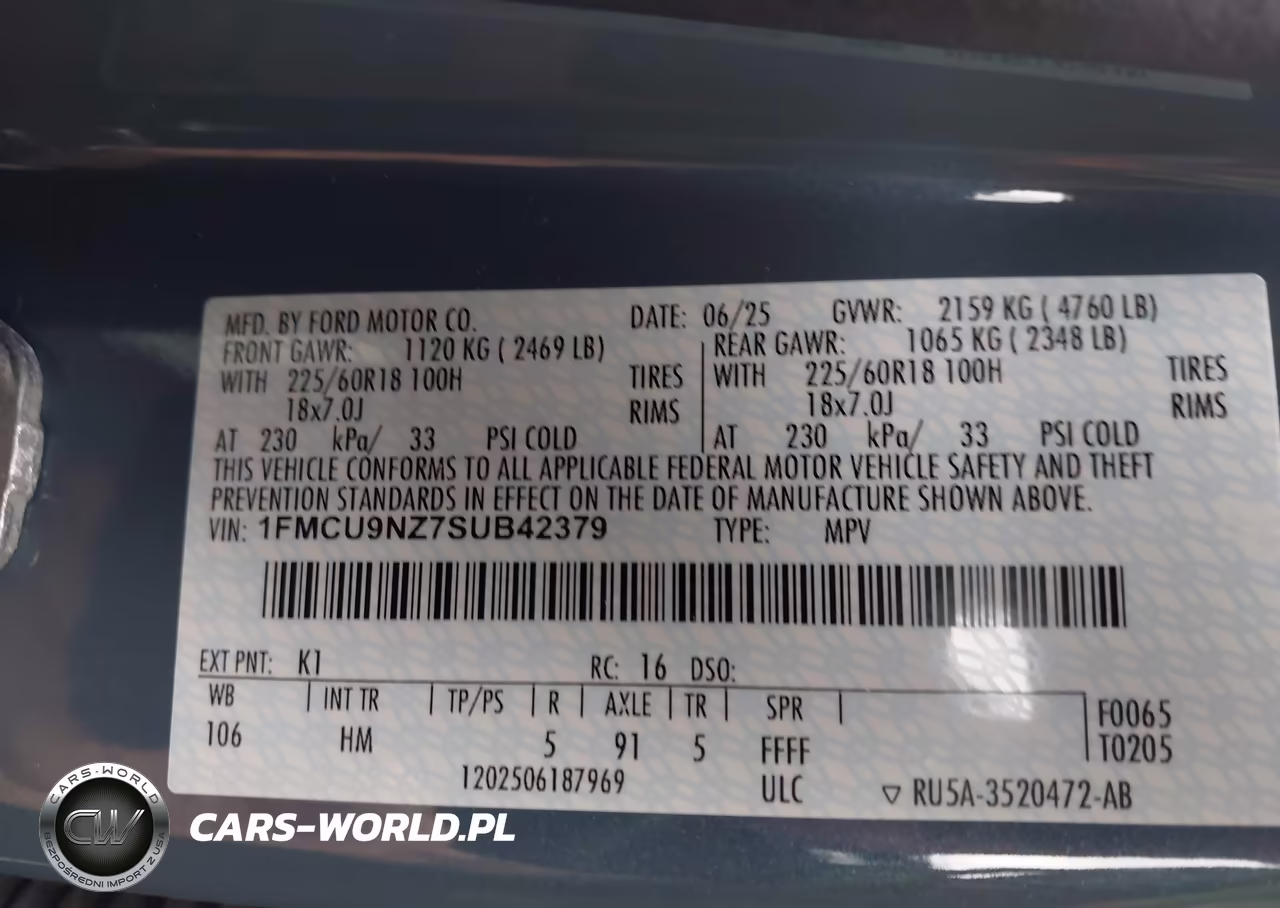 2025 Ford Escape St-Line Select VIN:1FMCU9NZ7SUB42379 - 9