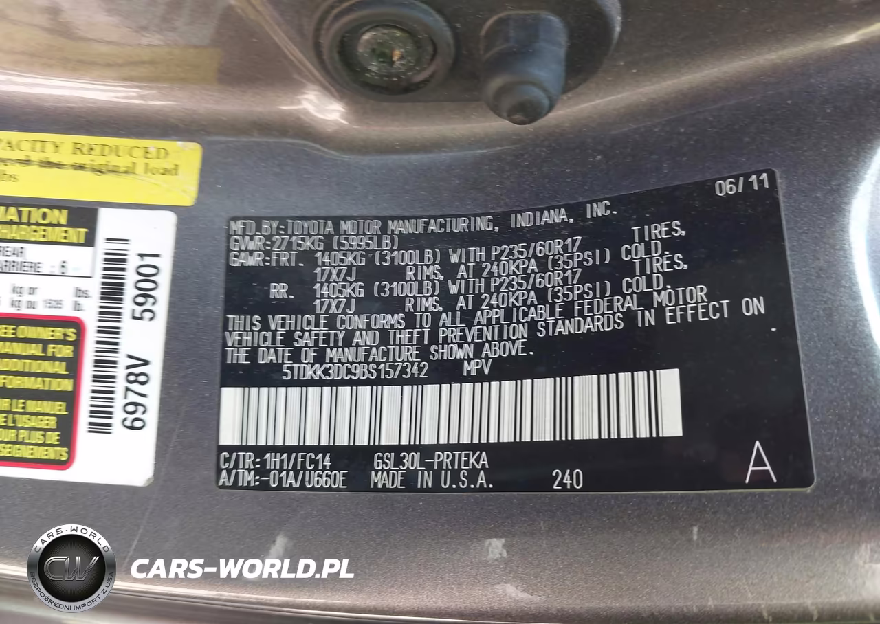 2011 Toyota Sienna Le V6 VIN:5TDKK3DC9BS157342 - 9