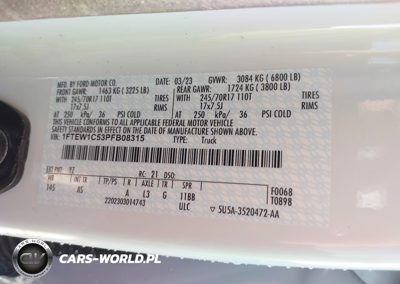 2023 Ford F-150 Xl VIN:1FTEW1C53PFB08315 - 9