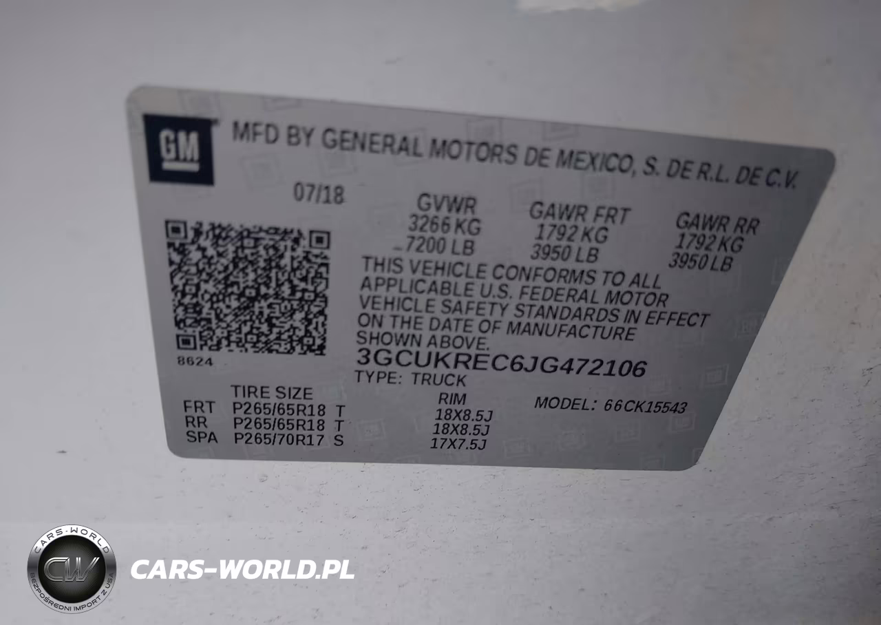 2018 Chevrolet Silverado 1500 2Lt VIN:3GCUKREC6JG472106 - 9