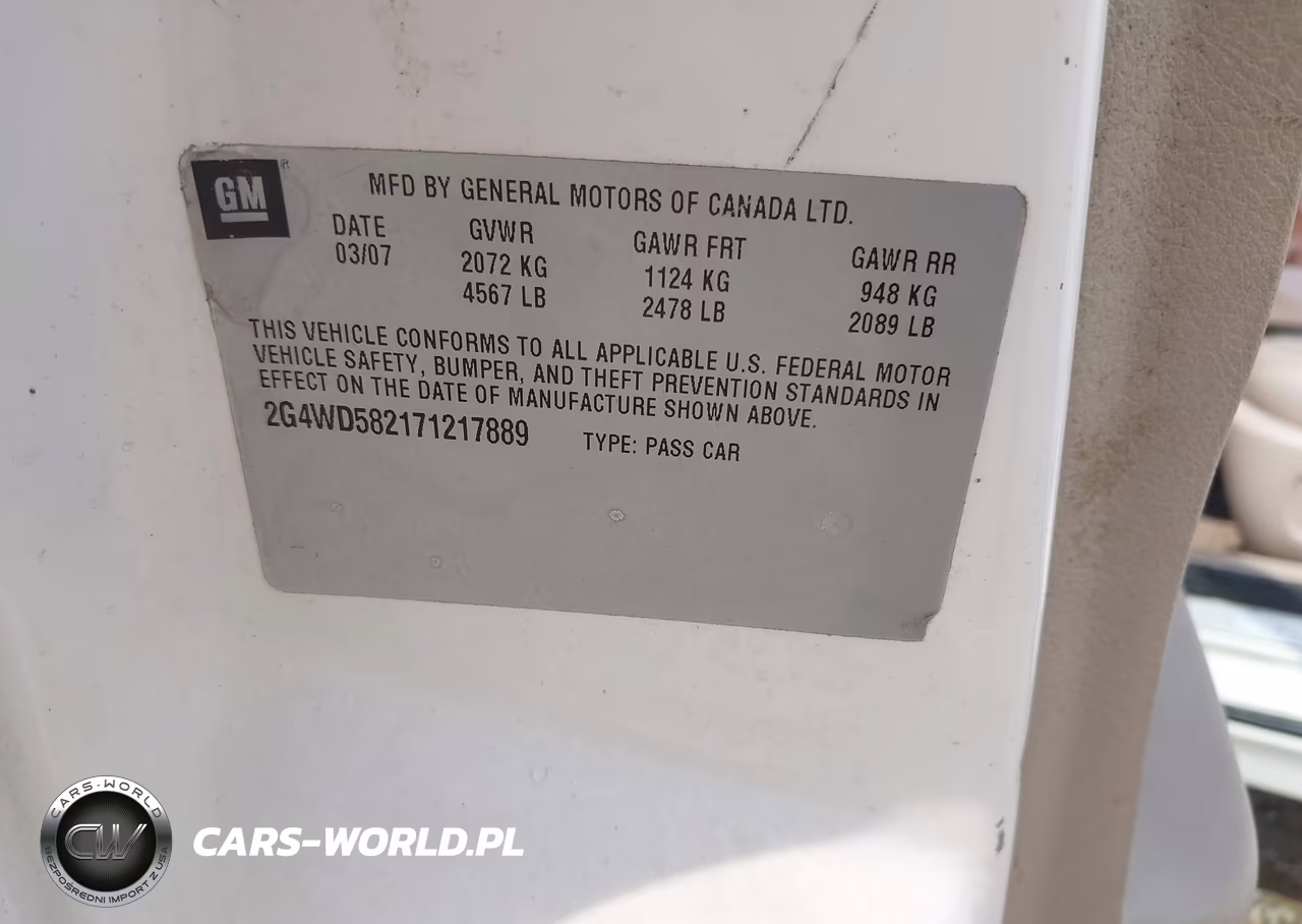2007 Buick Lacrosse Cxl VIN:2G4WD582171217889 - 9