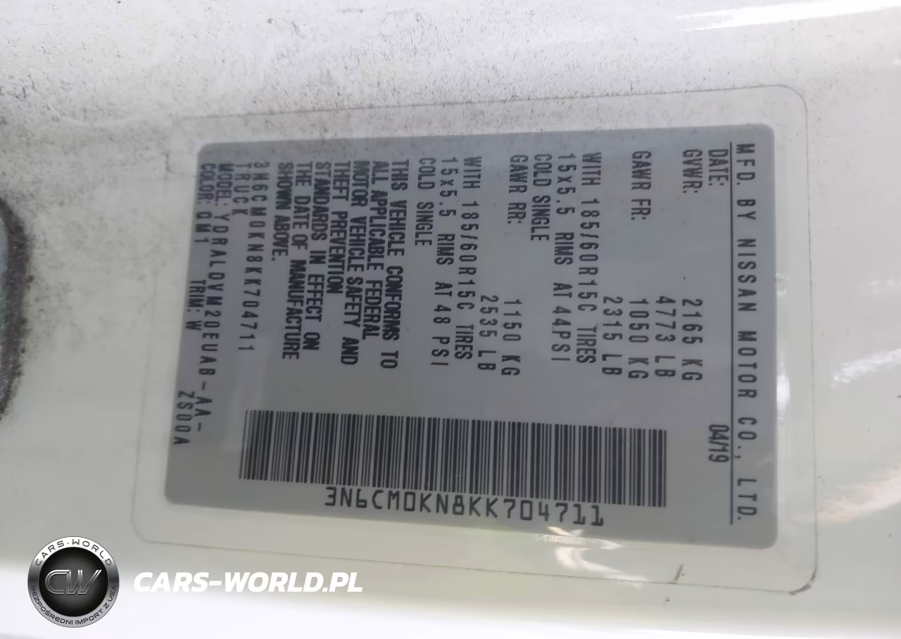 2019 Nissan Nv200 S VIN:3N6CM0KN8KK704711 - 9