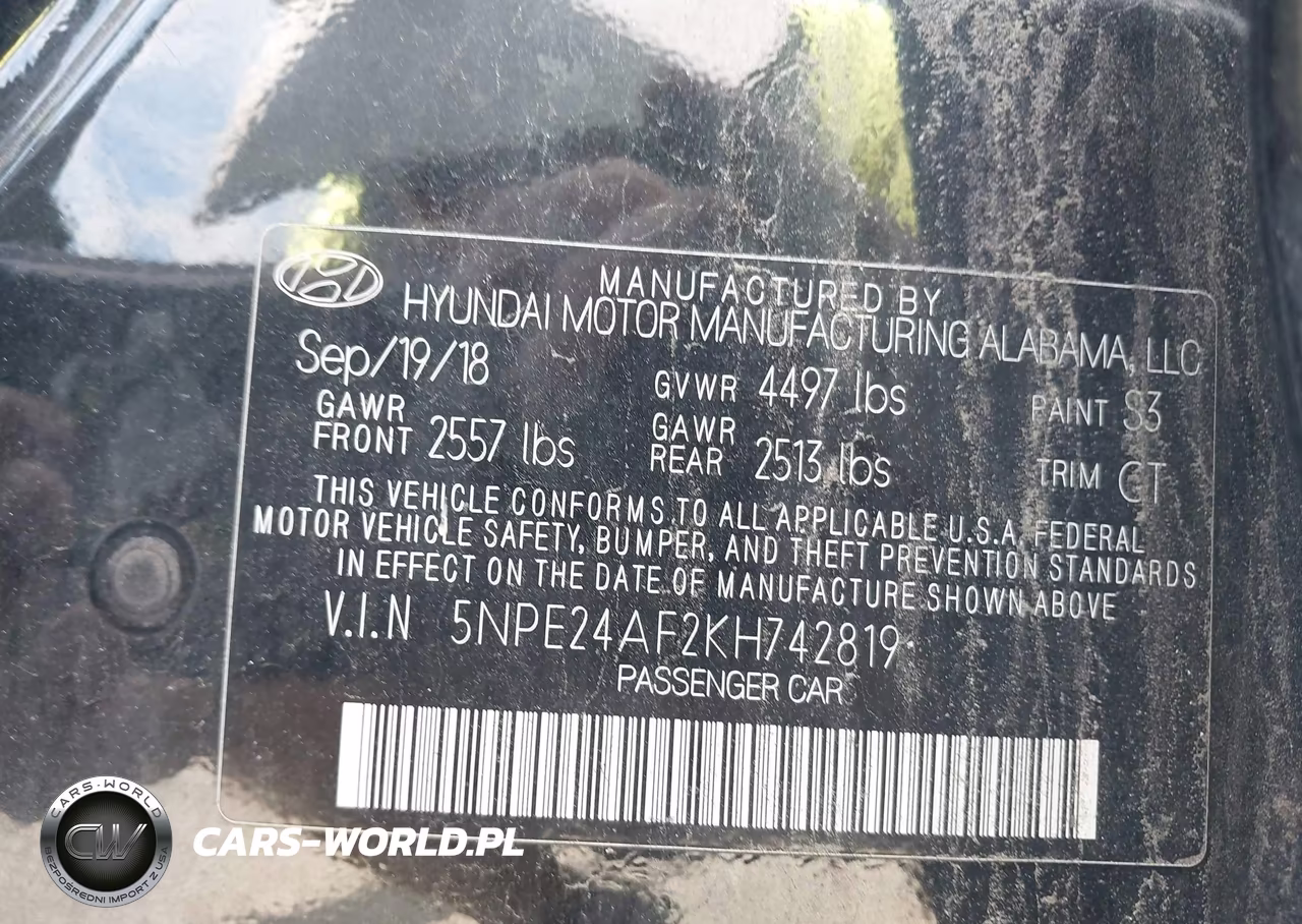 2019 Hyundai Sonata Se VIN:5NPE24AF2KH742819 - 9