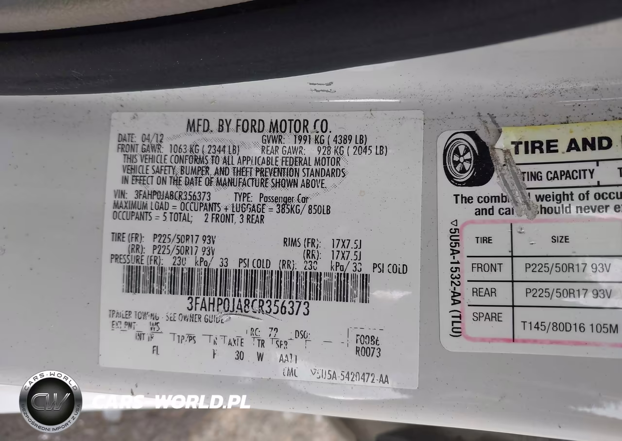 2012 Ford Fusion Sel VIN:3FAHP0JA8CR356373 - 9