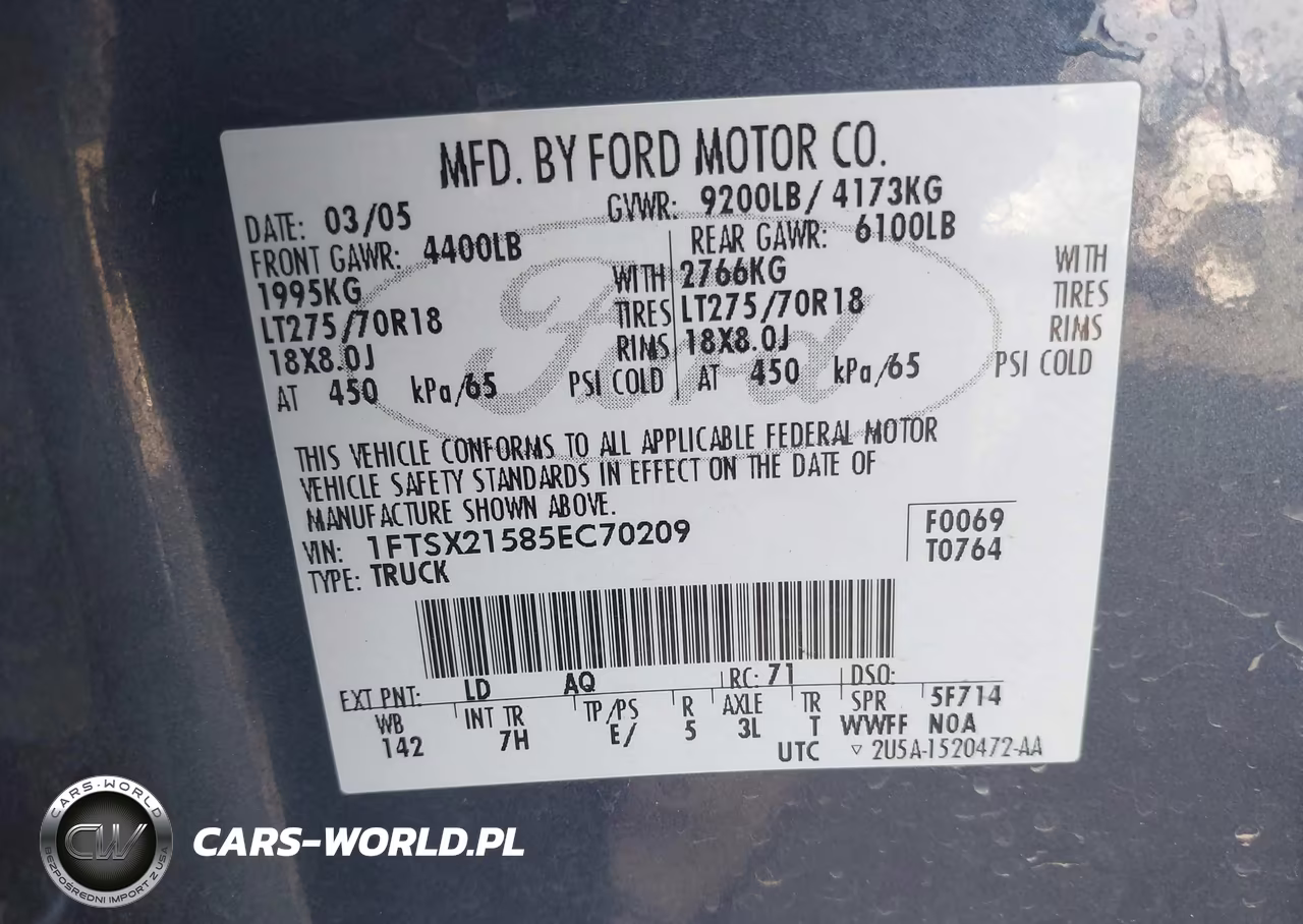 2005 Ford F-250 Lariat-Xl-Xlt VIN:1FTSX21585EC70209 - 9