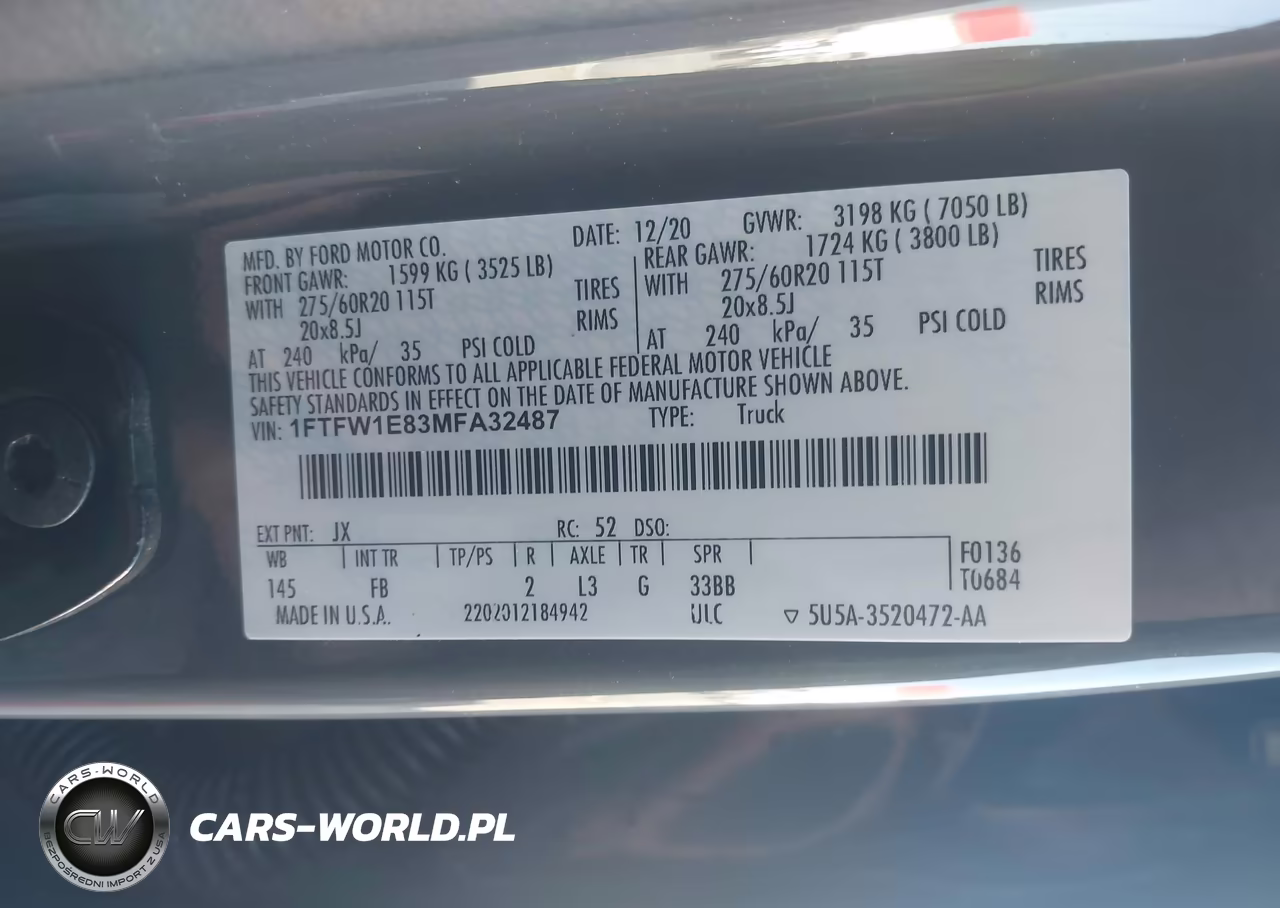 2021 Ford F-150 Xlt VIN:1FTFW1E83MFA32487 - 9