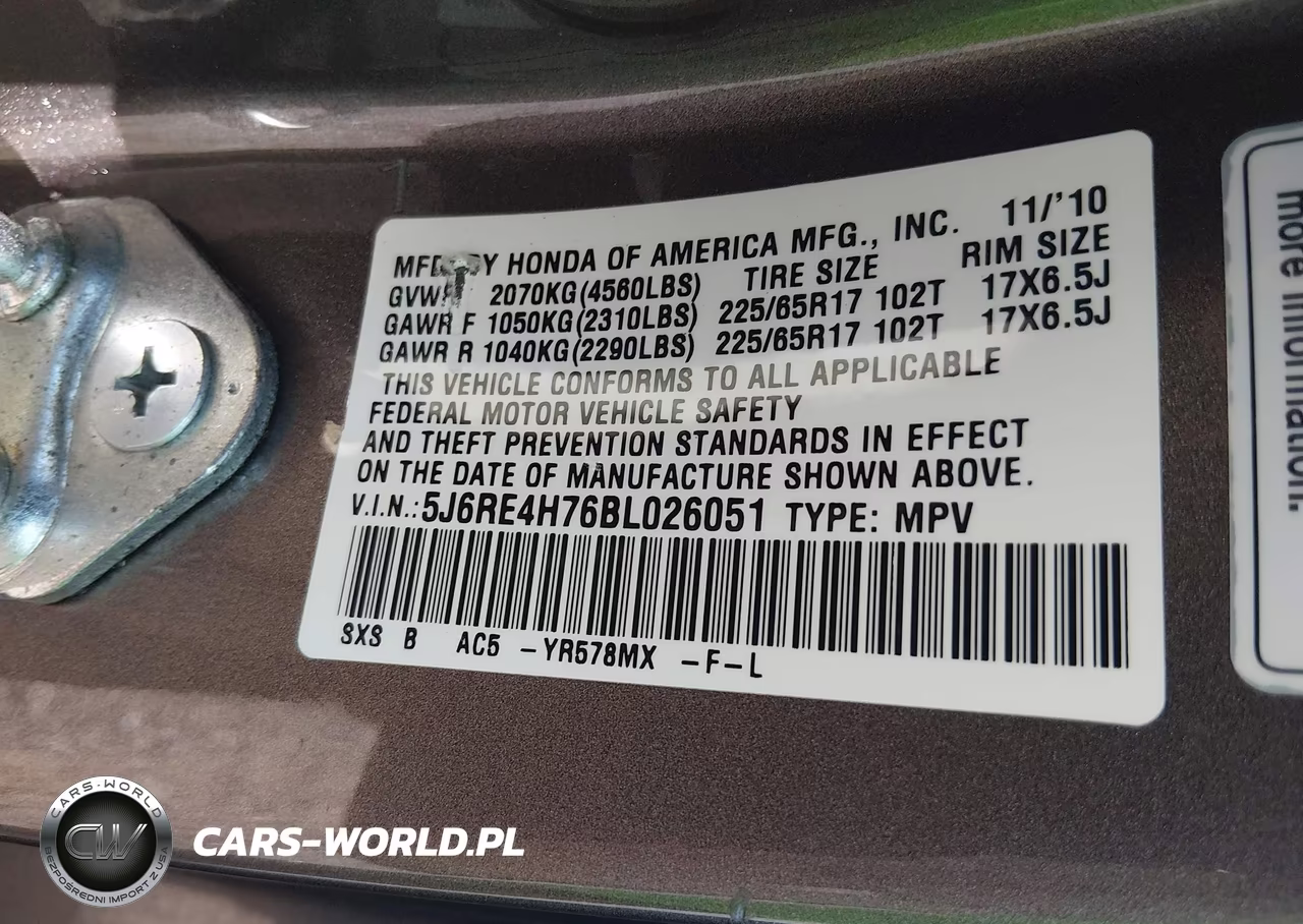 2011 Honda Cr-V Ex-L VIN:5J6RE4H76BL026051 - 9