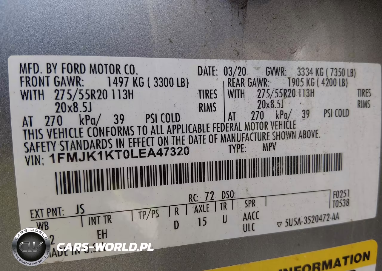 2020 Ford Expedition Limited Max VIN:1FMJK1KT0LEA47320 - 9
