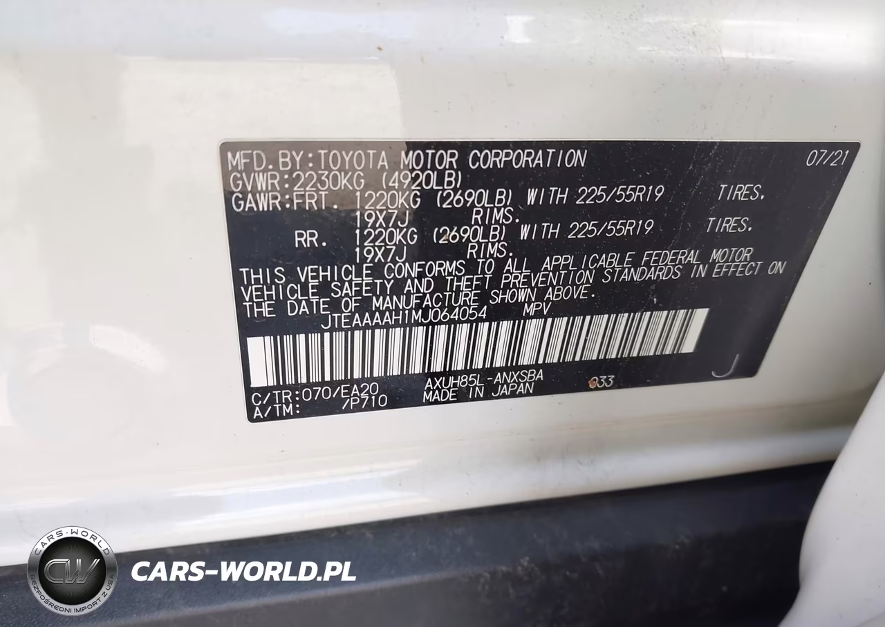 2021 Toyota Venza Limited VIN:JTEAAAAH1MJ064054 - 9