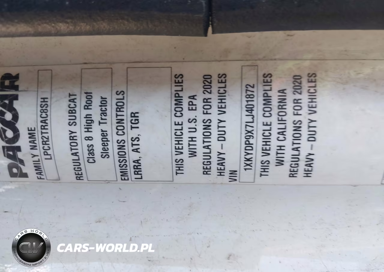 2020 Kenworth T680 VIN:1XKYDP9X7LJ401872 - 8