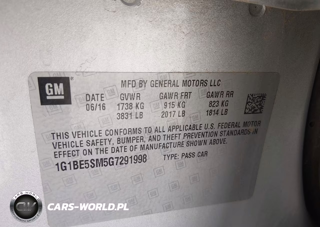 2016 Chevrolet Cruze Lt Auto VIN:1G1BE5SM5G7291998 - 9