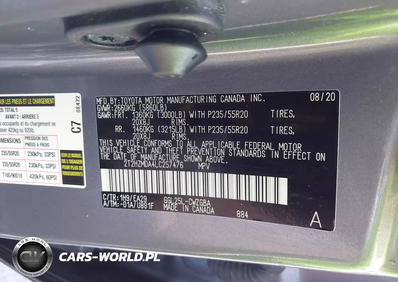 2020 Lexus Rx 350 VIN:2T2HZMDA4LC257476 - 9
