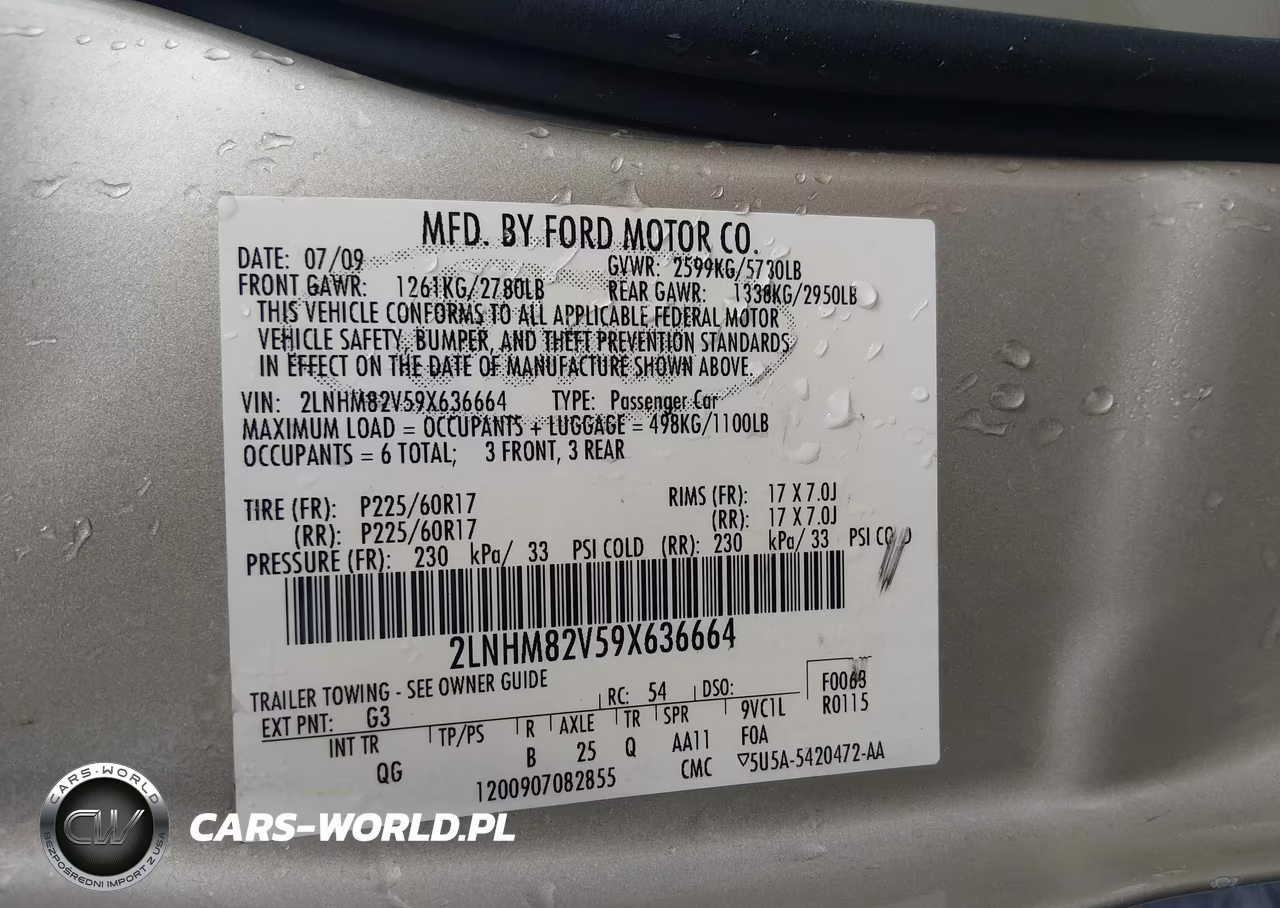 2009 Lincoln Town Car VIN:2LNHM82V59X636664 - 9